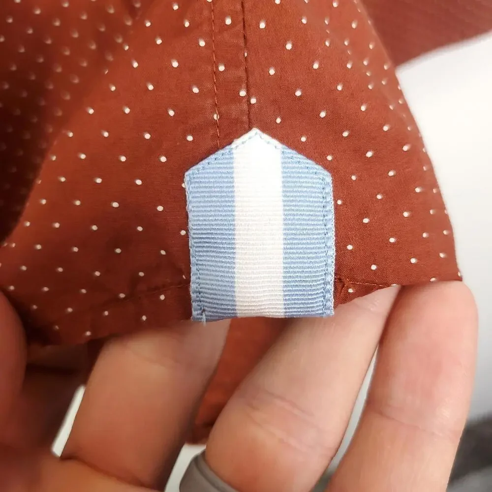 Banana Republic Shirt Mens L Grant Fit 120s Supima Cotton Polka Dot Career